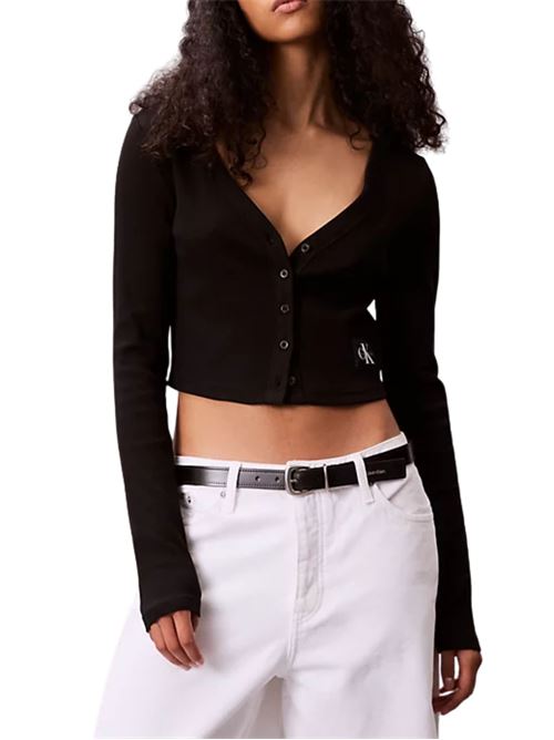 Cardigan nero in cotone Calvin Klein Jeans | LV047C204GUB1